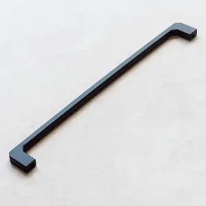 256mm Matt Black Cabinet Handle Slim Square Cupboard Drawer Door Pull Bedroom Bathroom Wardrobe Furniture Replacement Upcycle