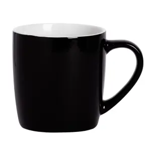 Argon Tableware - Coloured Coffee Mugs - 350ml - Pack of 6 - Black