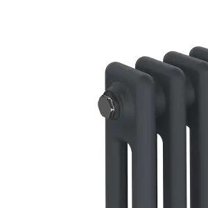 Right Radiators 600x1460 mm Horizontal Traditional 2 Column Cast Iron Style Radiator Anthracite