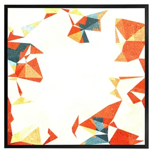 Autumn geometric (Picutre Frame) / 16x16" / White