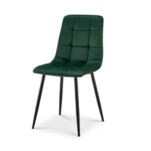 Luxurious Emerald Green Velvet Dining Chair - Zurich Collection