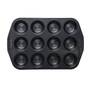 Circulon Black Steel Non Stick Heat Resistant 12-Cup Muffin Tin 45 x 25cm