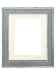 Scandi Distressed Blue Frame with Ivory Mount for Image Size 16 x 12 Inch