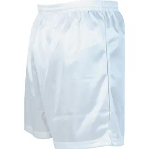 S - WHITE Junior Sports Micro Stripe Training Shorts Bottoms - Unisex Football