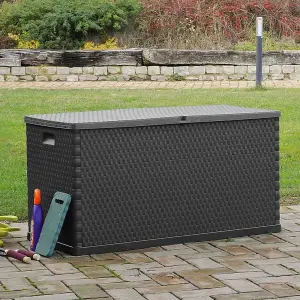 Berkfield Garden Storage Box Anthracite 120x56x63 cm PP Rattan