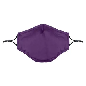 Cotton Mask- Three Layer With Filter Pocket - Adults - Purple