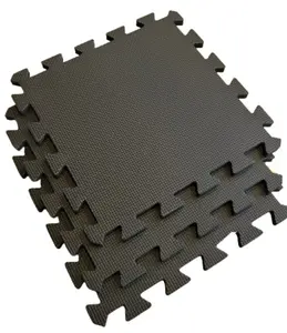 Warm Floor Interlocking Floor tiles with straight edging strips - Black - Workshops, Cabins, Sheds - 16 x 12ft