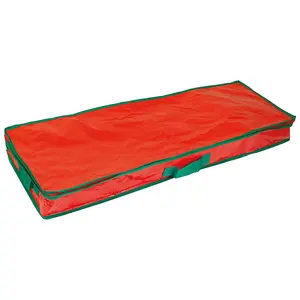 Seasonal Decorations Storage Bag with Zip, Carry Handles, 2 Internal Compartments & 2 Velcro Pouches - H10 x W100 x D30cm