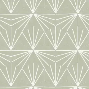 Contour Green Tile effect Smooth Wallpaper