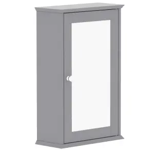 Lassic Hayle Matt Grey Single Bathroom Wall cabinet Mirrored (H)53cm (W)34cm