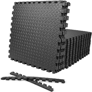 Black Interlocking floor tile 60 x 60cm (128 SQ.FT), Pack of 32 Mats