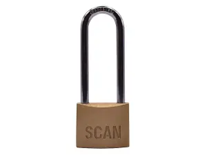 Scan Brass Padlock 40mm Long Shackle