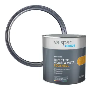 Valspar Trade Exterior Metal & wood Eggshell Paint, Base 1, 2.5L