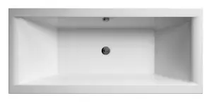 Double Ended Straight Shower Bath - 1700mm x 700mm (Tap, Waste and Panel Not Included)