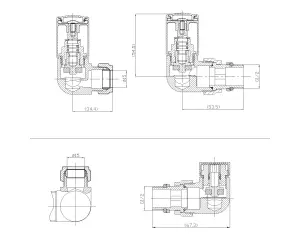 Corner Minimalist Dual Fuel Round Radiator Valves, Sold in Pairs - Chrome