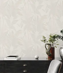 Galerie Welcome Home Beige Botanical Leaves Wallpaper