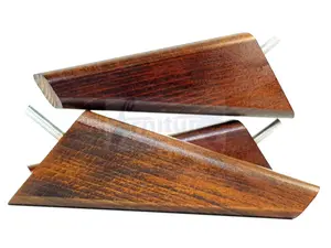 SET OF 4 REPLACEMENT FURNITURE SQUARE FEET DARK WALNUT WASH TAPERED WOODEN LEGS 150mm HIGH M10