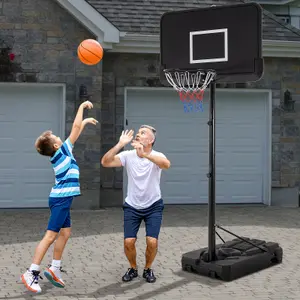 COSTWAY 6.5-10 FT Adjustable Portable Basketball Hoop Outdoor Basketball Goal System