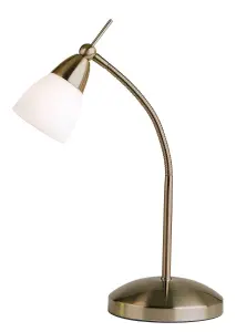 Luminosa Range Table Lamp Antique Brass, White Glass, G9