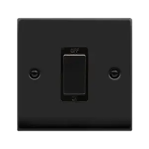 Matt Black 1 Gang Ingot Size 45A Switch - Black Trim - SE Home