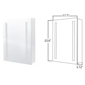 Neche LED Light Bathroom Mirror Cabinet - 450mm x 600mm