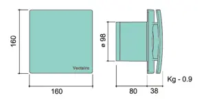 Vectaire Elegance EL1003 4" (100mm) Continuous Extract Fan & Vectaire 100mm - 150mm DMEV White Cowl Bundle