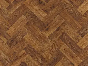 Parquet Effect Vinyl Flooring (Rich Oak Parquet, 10m x 2m)