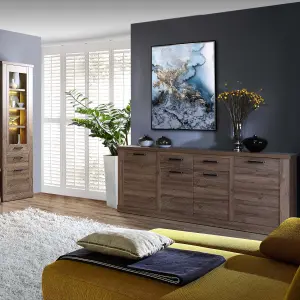 Corona 4 Door 2 Drawer Sideboard in Tabak Oak