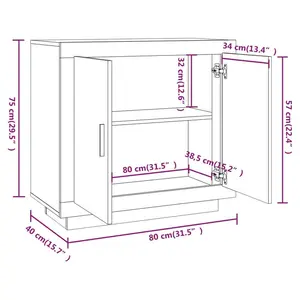 Jaylind Sideboard 80x40x75 cm Engineered Wood Sonoma Oak