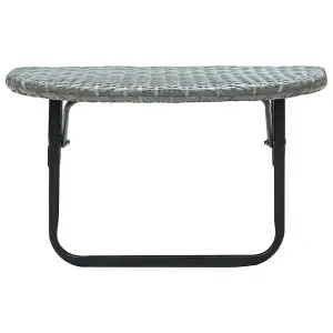 Berkfield Balcony Table Grey 60x60x40 cm Poly Rattan