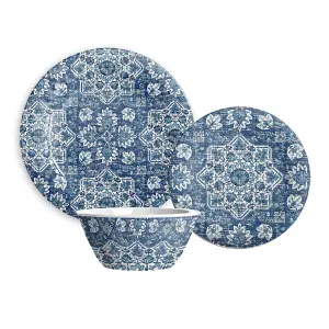 Purely Home Atlantic Blue 18 Piece Melamine Dinnerware Set for 6