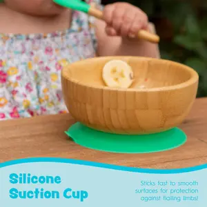 Tiny Dining - Children's Bamboo Suction Bowl - Grey