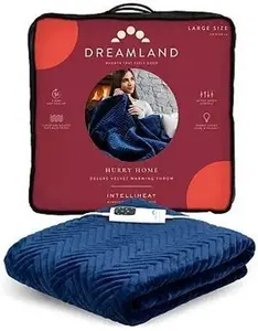 Dreamland Herringbone Throw - Navy Blue