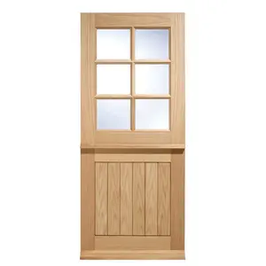 Cottage Stable 6L Glazed Oak External Door 2032mm H x 813mm W x 44mm D