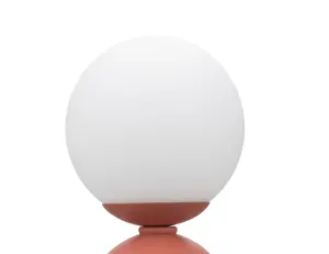 GoodHome Winterton Round globe Straight Matt Pink Paint effect Table lamp