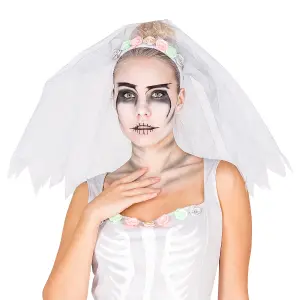 Women's Skeleton Bride Costume - white L