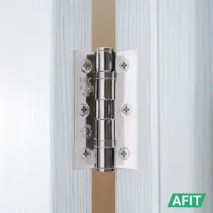 AFIT Polished Chrome Door Hinges - 3 Inch / 76mm  Internal Fire Door Hinges - 5 Pairs