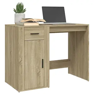 Berkfield Desk Sonoma Oak 100x49x75 cm Engineered Wood