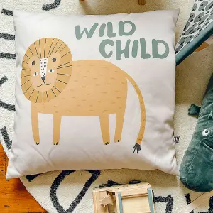 rucomfy Printed Indoor Safari Lion Floor Cushion Beanbag