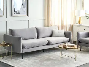 Velvet 3 Seater Sofa Grey VINTERBRO