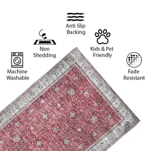 Vernal Inge Machine Washable Rug for Living Room, Bedroom, Dining Room, Rust & Beige, 170 cm X 240 cm