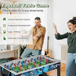 Costway Football Table Freestanding Versatile Football Game Table with 18 Realistic Player