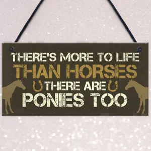 Red Ocean Funny Novelty Horse Pony Gifts For Girls Women Hanging Stable Bedroom Sign Birthday Gift For Horse Lovers