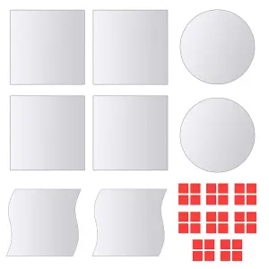 Berkfield 16 Piece Mirror Tiles Multi-Shape Glass