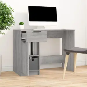 Berkfield Desk Grey Sonoma 100x50x75 cm Engineered Wood