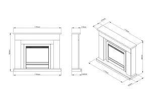 Be Modern Ellenslea White marble Inset Electric Fire suite