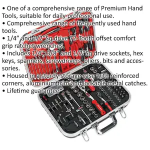 Comprehensive 136pc Mechanic's Tool Kit with Sockets, Ratchets, and Accessories