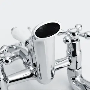 Trafford Victorian Bath Shower Mixer & Basin Mono Mixer Tap Chrome