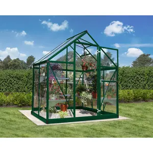 Harmony Greenhouse 6 x 4 Green / 208cm H x 185cm W x 126cm D