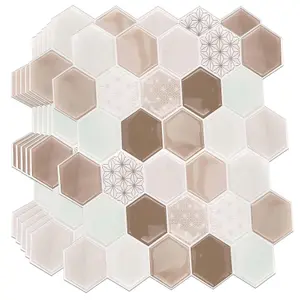 Walplus Honey Hexa Brown 3D Tile Stickers Multipack 36pcs